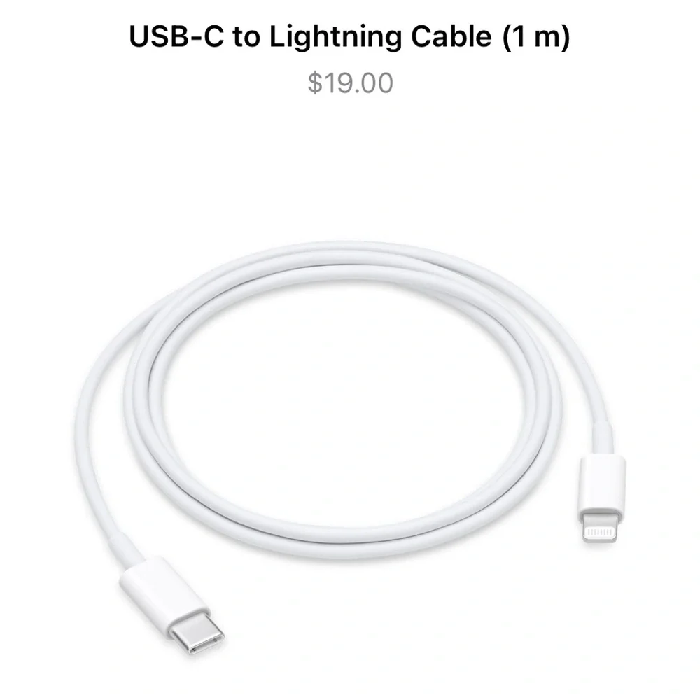 White USB-C to Lightning Cable
